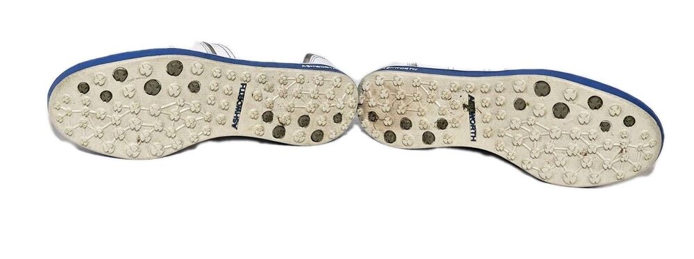 Ashworth Cardiff ADC Spikeless Golf Shoes White Blue Men's Size 10.5 Leather - Picture 6 of 13